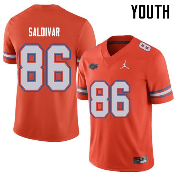 NCAA Florida Gators Andres Saldivar Youth #86 Jordan Brand Orange Stitched Authentic College Football Jersey SSY5864CY